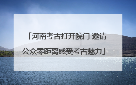 河南考古打开院门 邀请公众零距离感受考古魅力