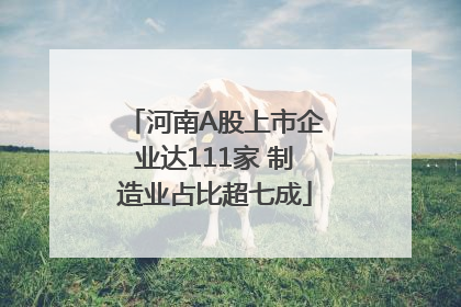 河南A股上市企业达111家 制造业占比超七成