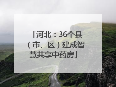 河北：36个县（市、区）建成智慧共享中药房