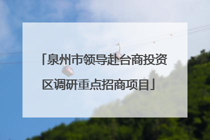 泉州市领导赴台商投资区调研重点招商项目