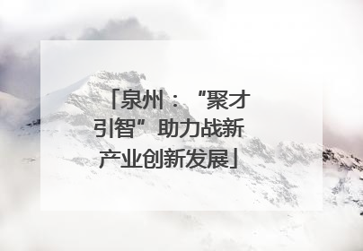 泉州：“聚才引智”助力战新产业创新发展