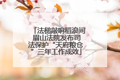 法槌敲响稻浪间 眉山法院发布司法保护“天府粮仓”三年工作成效