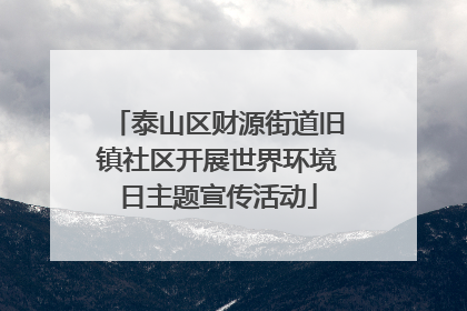 泰山区财源街道旧镇社区开展世界环境日主题宣传活动
