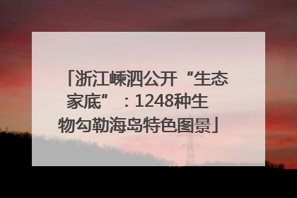 浙江嵊泗公开“生态家底”：1248种生物勾勒海岛特色图景