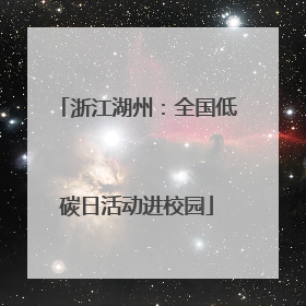 浙江湖州：全国低碳日活动进校园