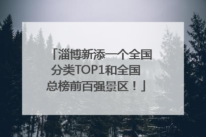 淄博新添一个全国分类TOP1和全国总榜前百强景区！