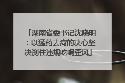 湖南省委书记沈晓明：以猛药去疴的决心坚决刹住违规吃喝歪风