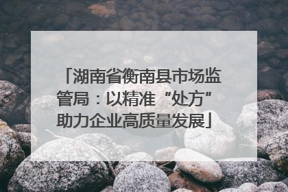 湖南省衡南县市场监管局：以精准“处方”助力企业高质量发展