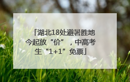 湖北18处避暑胜地今起放“价”，中高考生“1+1”免票
