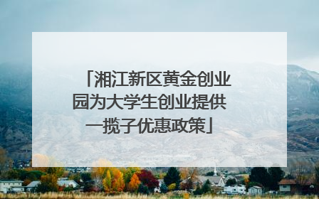 湘江新区黄金创业园为大学生创业提供一揽子优惠政策