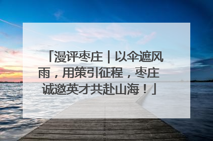 漫评枣庄｜以伞遮风雨，用策引征程，枣庄诚邀英才共赴山海！