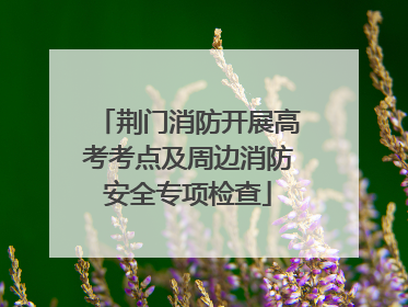 荆门消防开展高考考点及周边消防安全专项检查