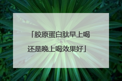胶原蛋白肽早上喝还是晚上喝效果好