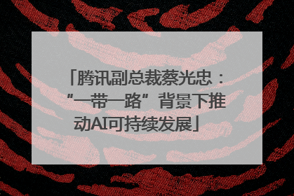 腾讯副总裁蔡光忠：“一带一路”背景下推动AI可持续发展