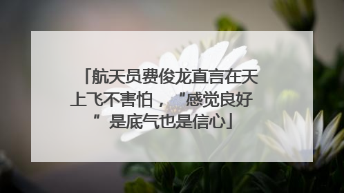 航天员费俊龙直言在天上飞不害怕，“感觉良好”是底气也是信心