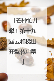芒种忙开犁！第十九届云和梯田开犁节启幕