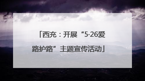 西充：开展“5·26爱路护路”主题宣传活动