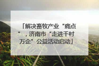 解决畜牧产业“痛点”，济南市“走进千村万企”公益活动启动