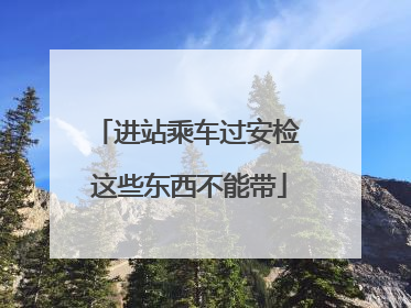 进站乘车过安检 这些东西不能带