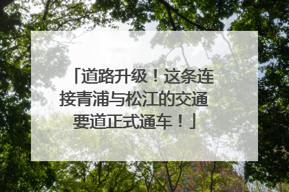 道路升级！这条连接青浦与松江的交通要道正式通车！