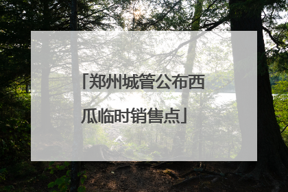 郑州城管公布西瓜临时销售点