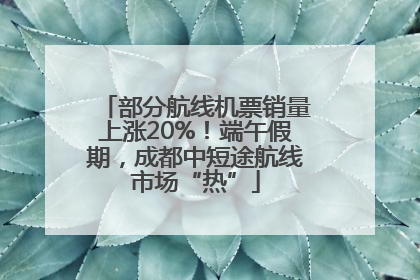部分航线机票销量上涨20%！端午假期，成都中短途航线市场“热”