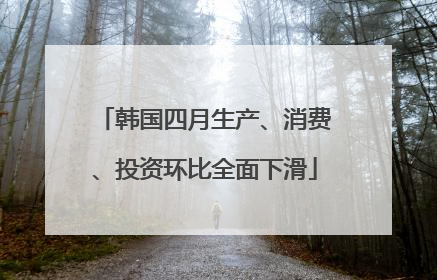 韩国四月生产、消费、投资环比全面下滑