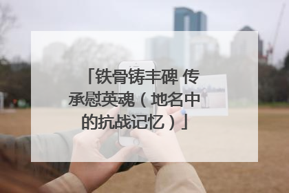 铁骨铸丰碑 传承慰英魂（地名中的抗战记忆）