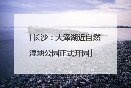 长沙：大泽湖近自然湿地公园正式开园