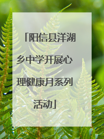 阳信县洋湖乡中学开展心理健康月系列活动