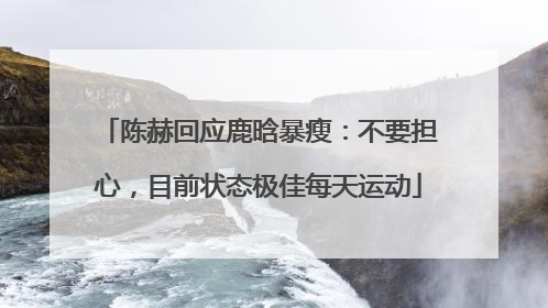 陈赫回应鹿晗暴瘦：不要担心，目前状态极佳每天运动