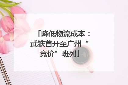 降低物流成本：武铁首开至广州“竞价”班列