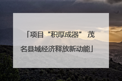 项目“积厚成器” 茂名县域经济释放新动能