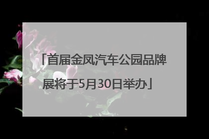 首届金凤汽车公园品牌展将于5月30日举办
