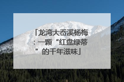 龙湾大岙溪杨梅：一颗“红盘绿蒂”的千年滋味