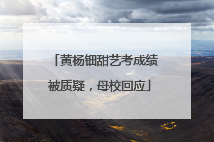 黄杨钿甜艺考成绩被质疑，母校回应