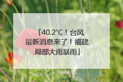 40.2℃！台风最新消息来了！福建局部大雨暴雨