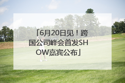 6月20日见！跨国公司峰会首发SHOW嘉宾公布