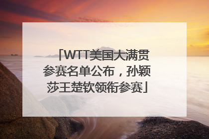 WTT美国大满贯参赛名单公布，孙颖莎王楚钦领衔参赛